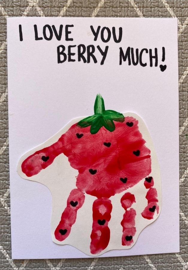 berry hand print card