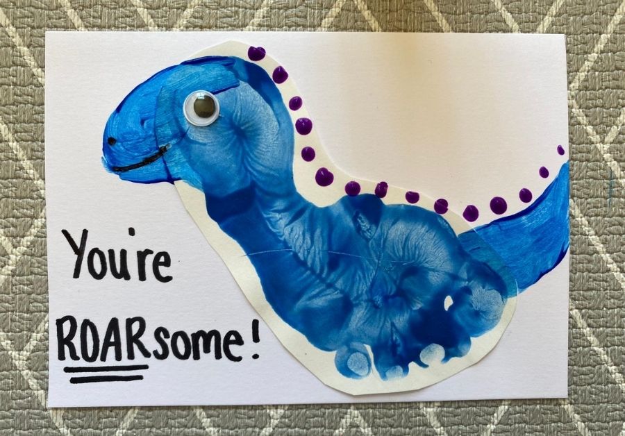 dinosaur hand print card