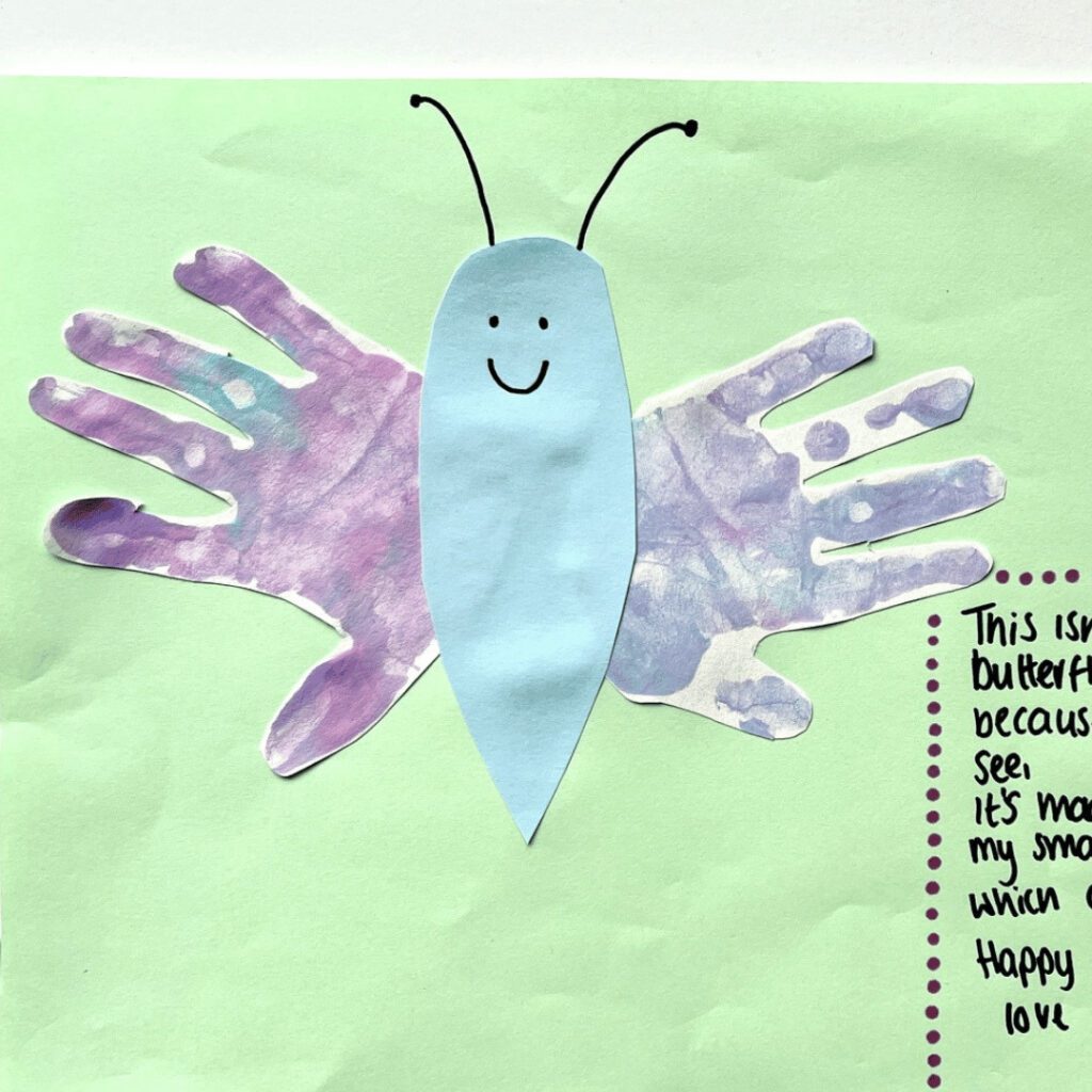 Butterfly Handprint Card | Mothers Day | Nannypax | Nannytax